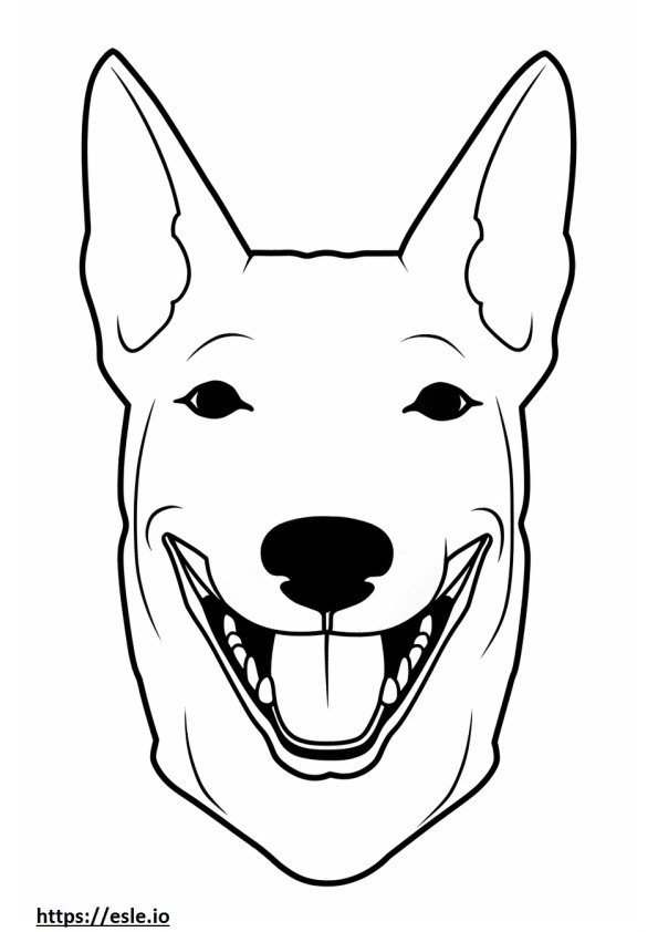 バセンジー犬の笑顔の絵文字 ぬりえ - 塗り絵
