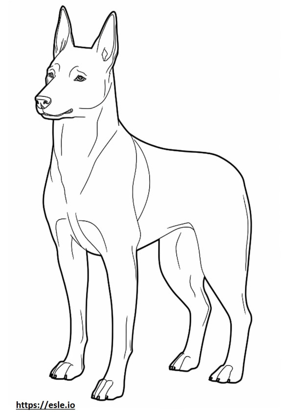 Basenji-hond Kawaii kleurplaat