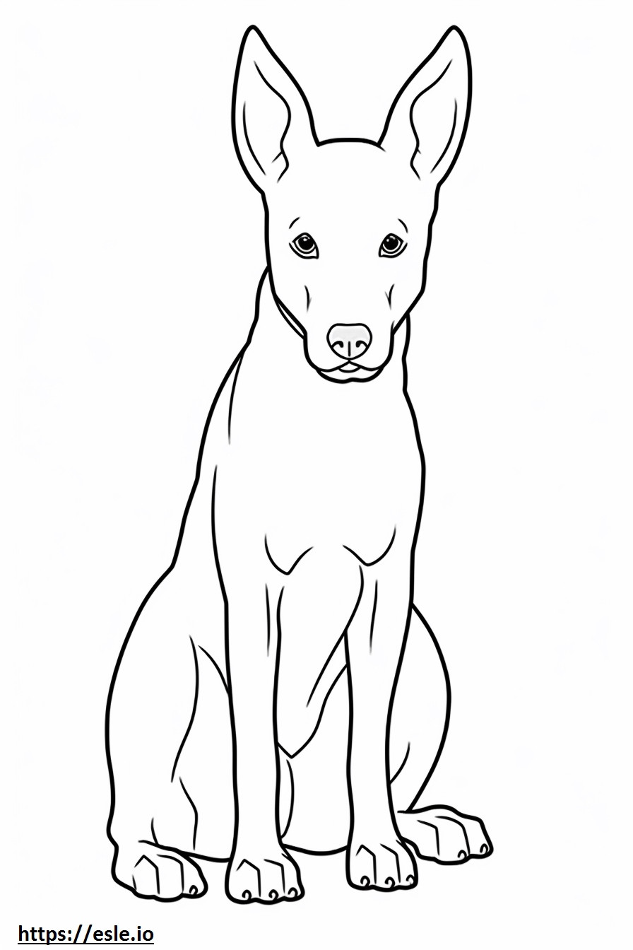 Basenji-Hund Kawaii ausmalbild