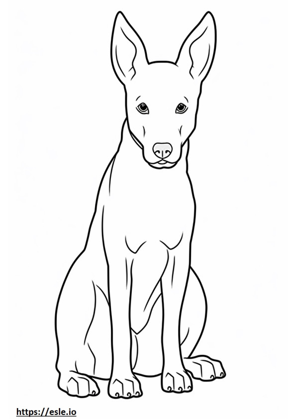 Basenji-hond Kawaii kleurplaat
