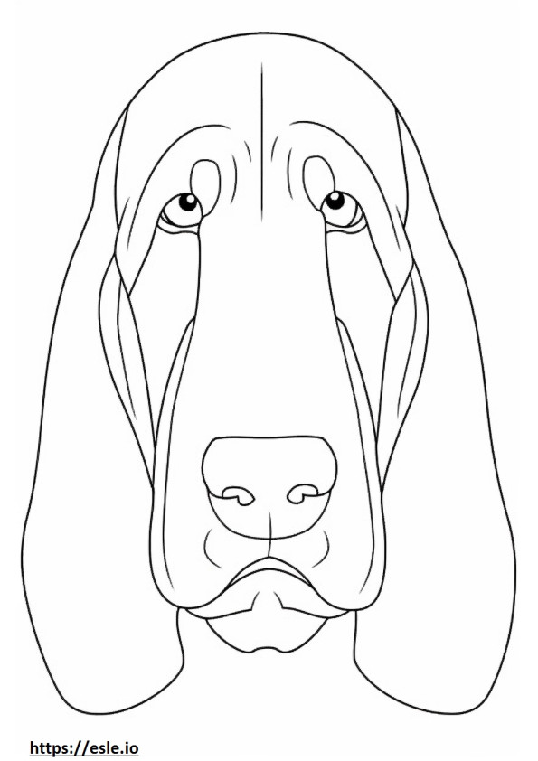 Basset Hound-gezicht kleurplaat