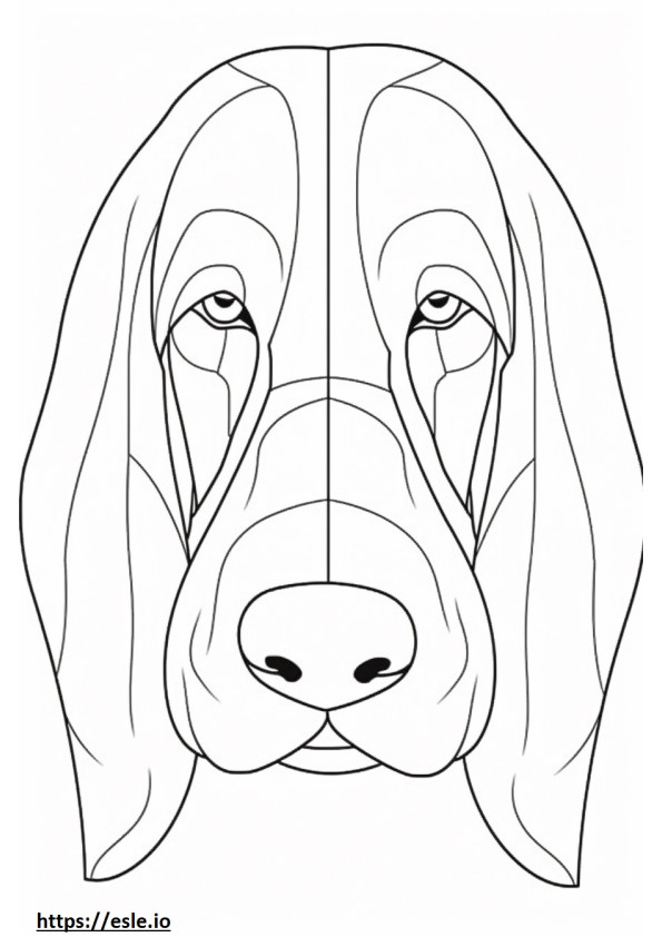 Basset Hound-gezicht kleurplaat