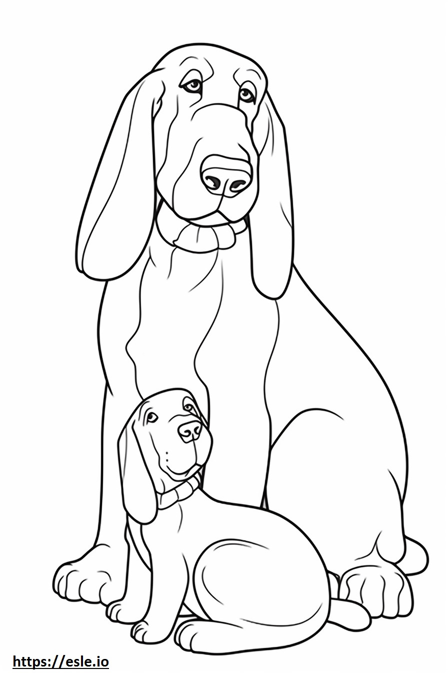 Basset Hound baby coloring page