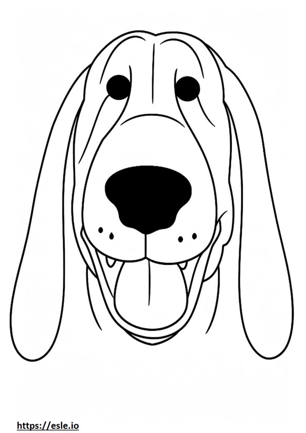Emoji de sonrisa de Basset Hound para colorear e imprimir