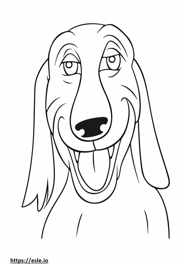 Basset Hound smile emoji coloring page