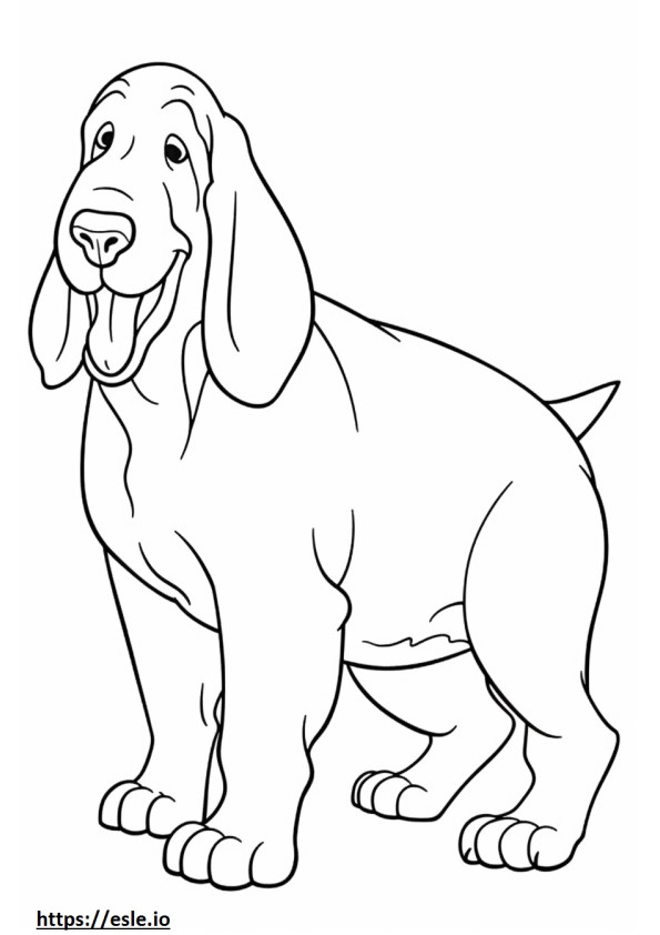 Basset Hound cartoon coloring page