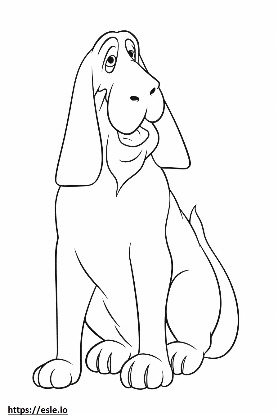 Basset Hound cartoon coloring page