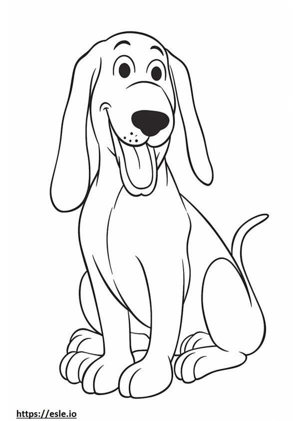 Basset Hound happy coloring page