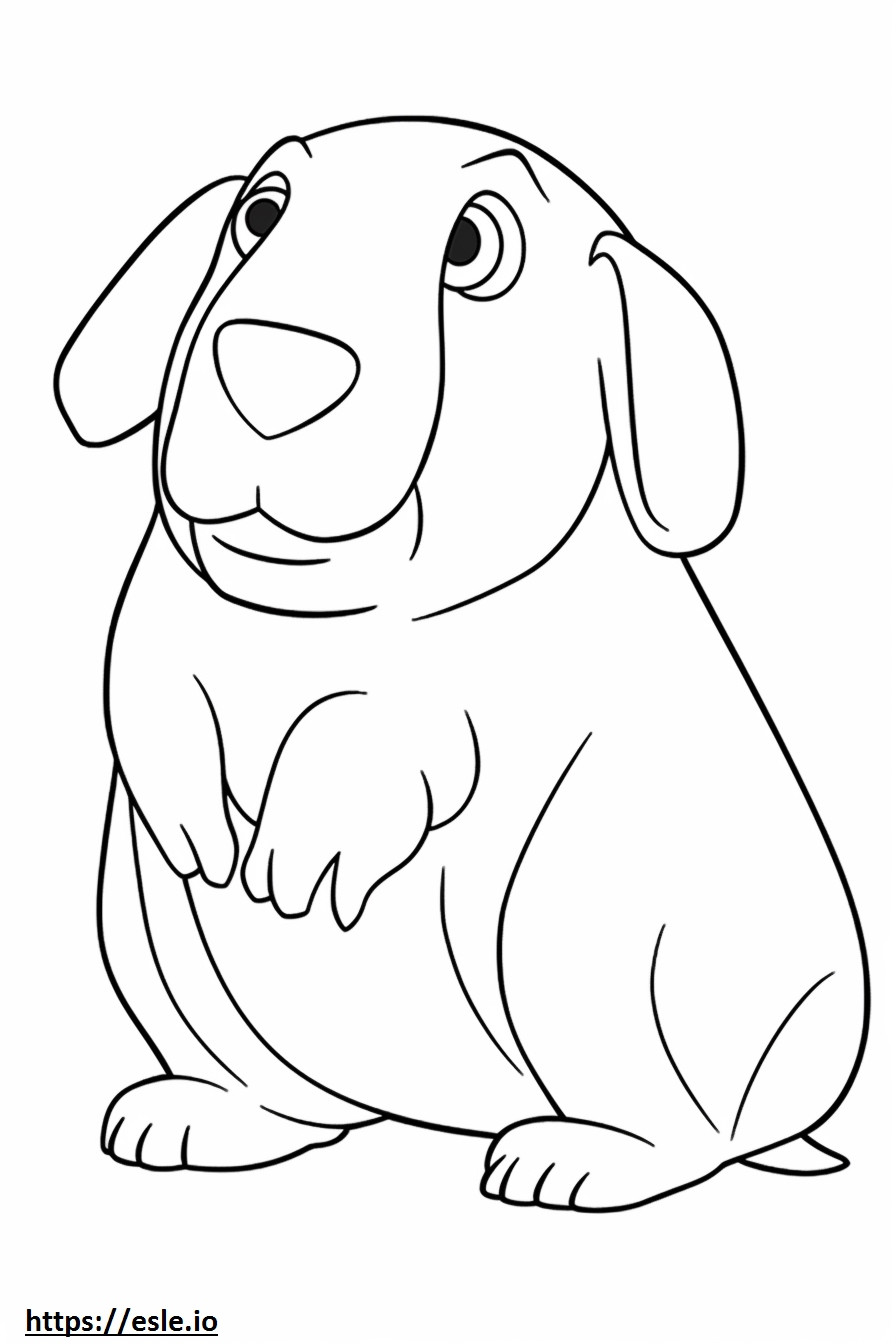 Bassetoodle cartoon coloring page