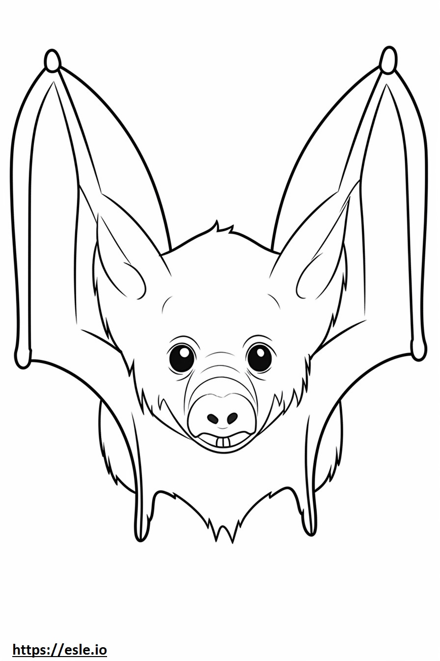 Bat face coloring page