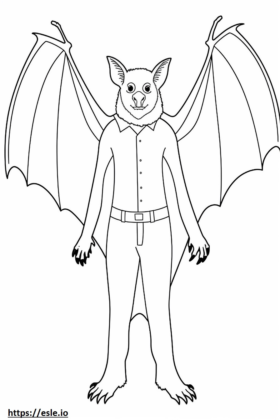 Bat full body coloring page