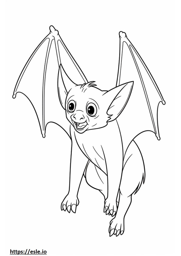 Bat baby coloring page