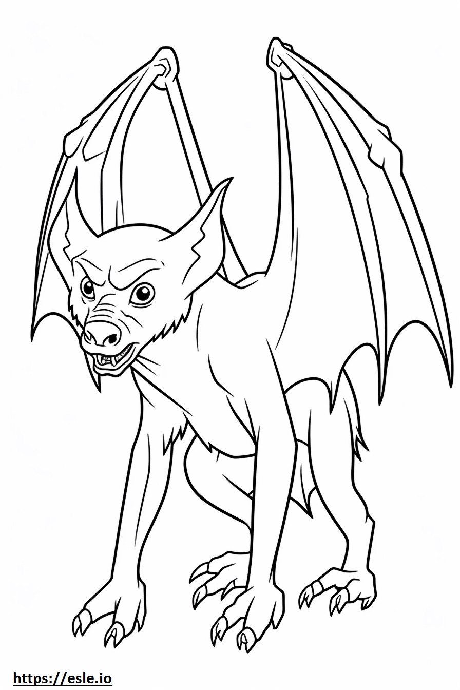 Bat full body coloring page