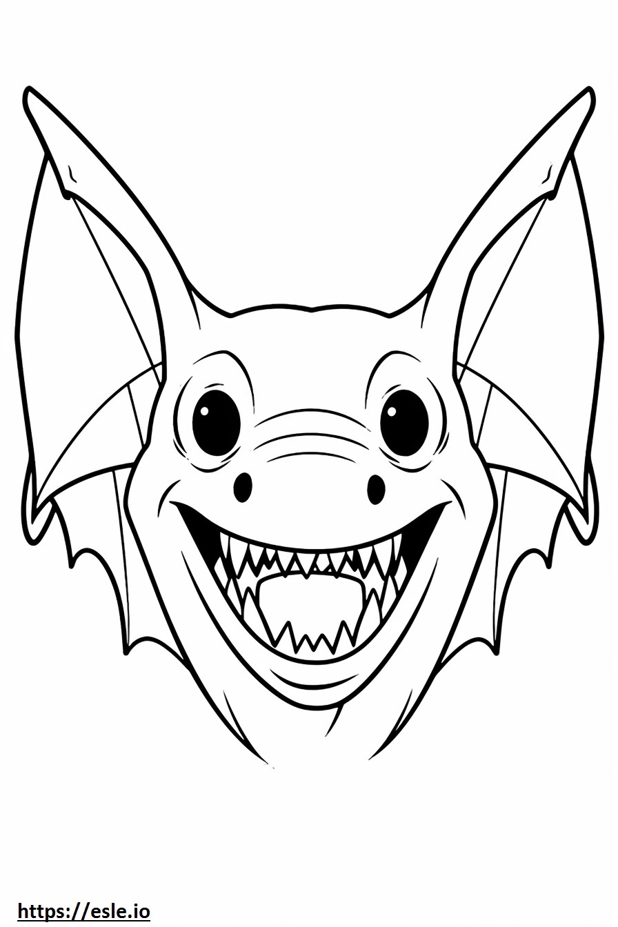 Bat smile emoji coloring page