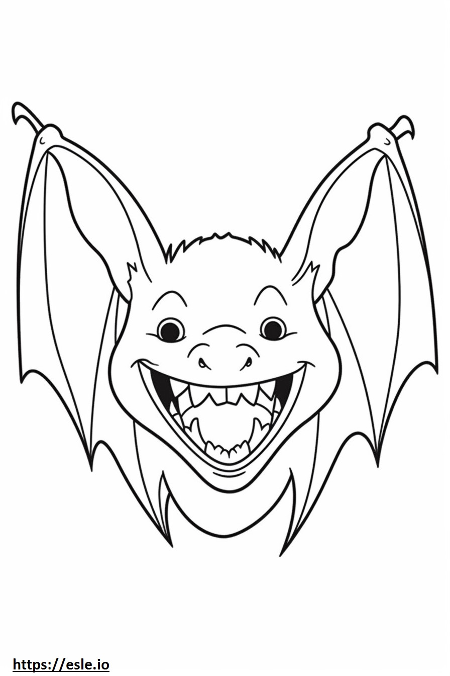 Emoji del sorriso del pipistrello da colorare
