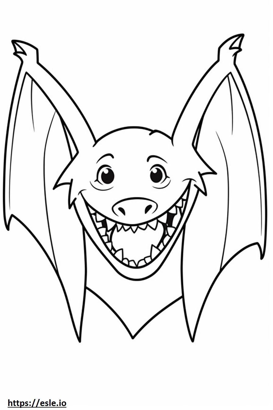Emoji de sonrisa de murciélago para colorear e imprimir