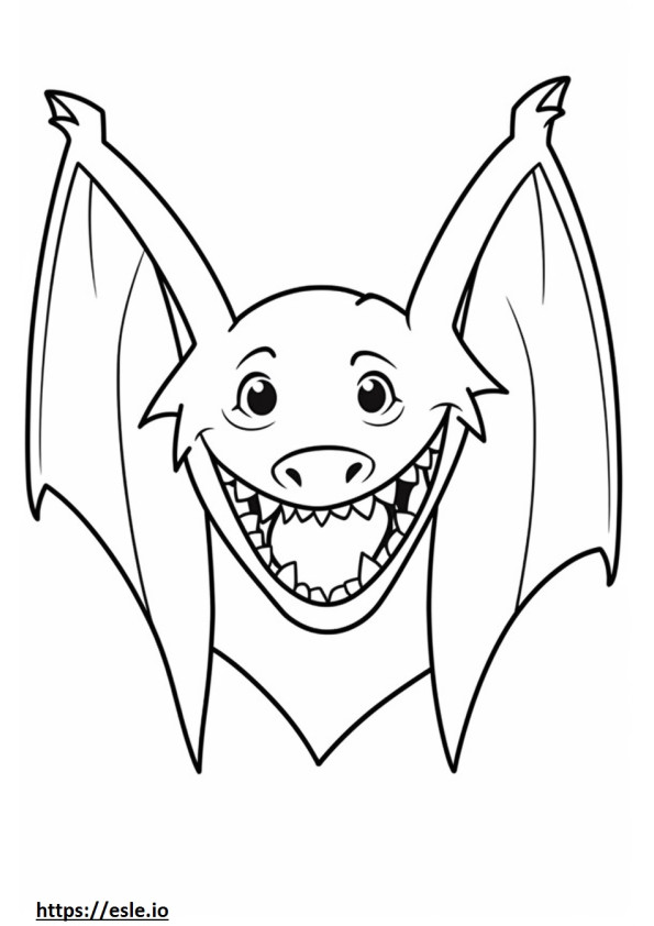 Emoji del sorriso del pipistrello da colorare