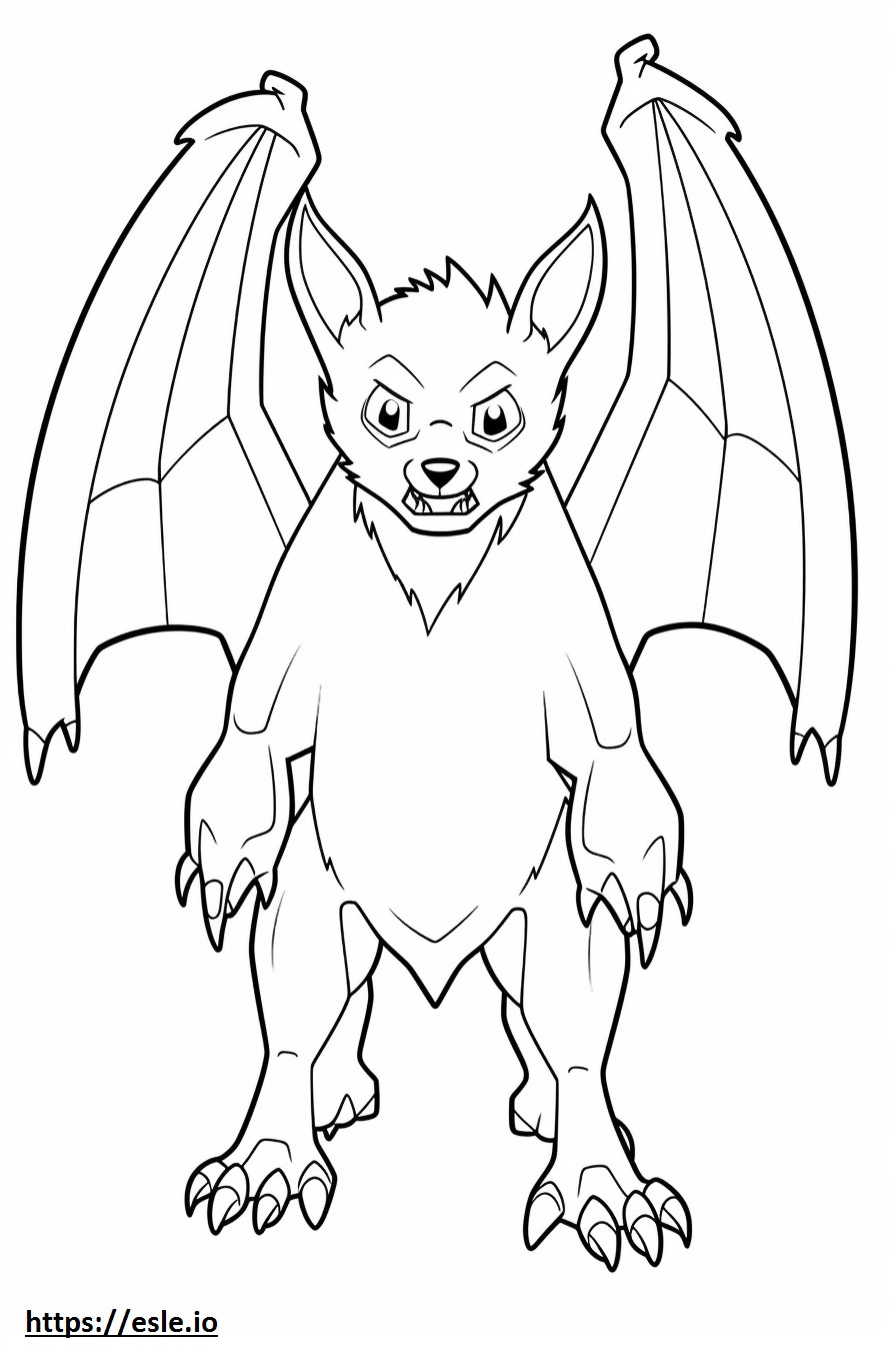 Bat cartoon coloring page
