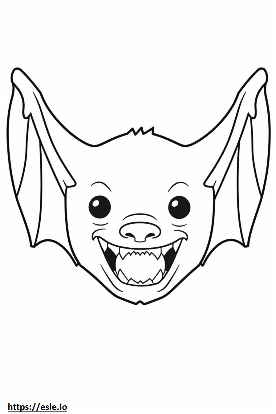Bat smile emoji coloring page