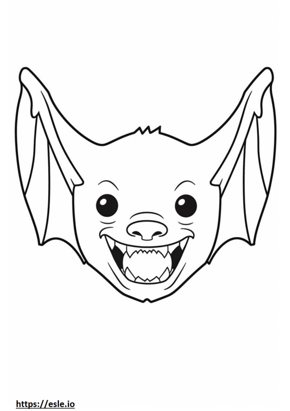 Fledermaus-Lächeln-Emoji ausmalbild