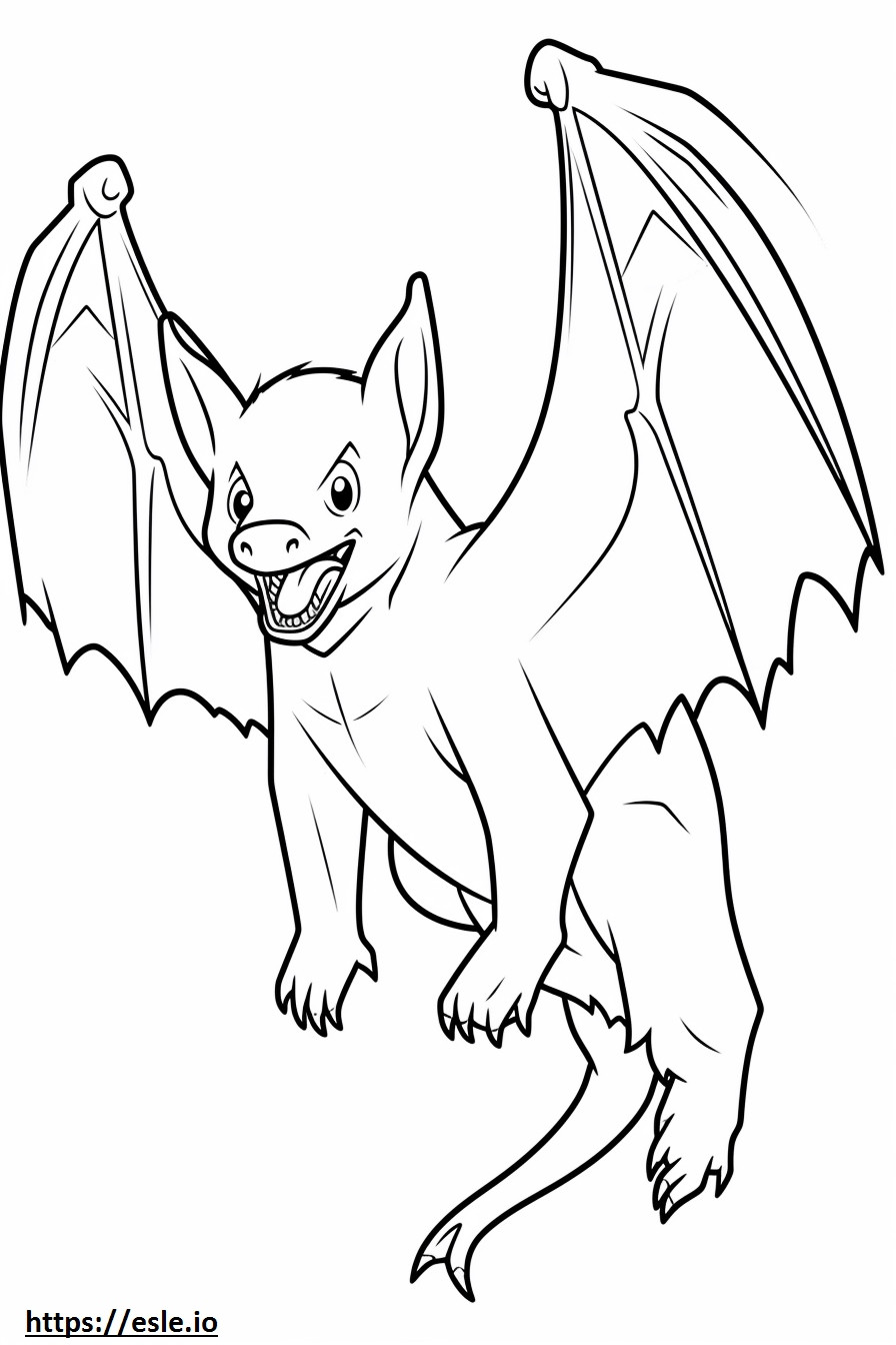 dibujos animados de murciélago para colorear e imprimir