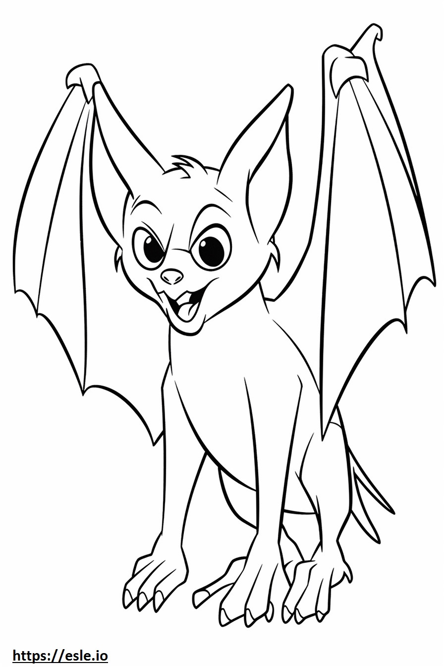 Bat cartoon coloring page