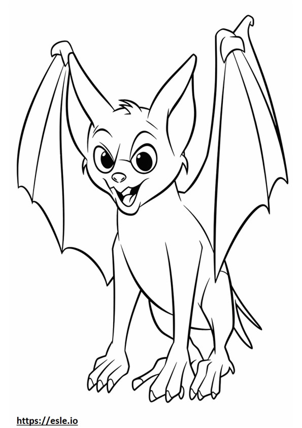 Cartone animato di pipistrello da colorare