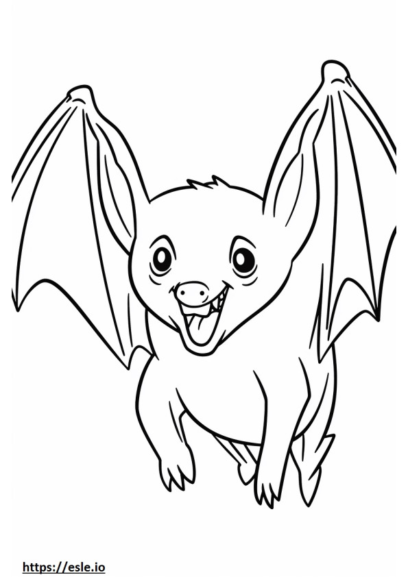 Bat cute coloring page