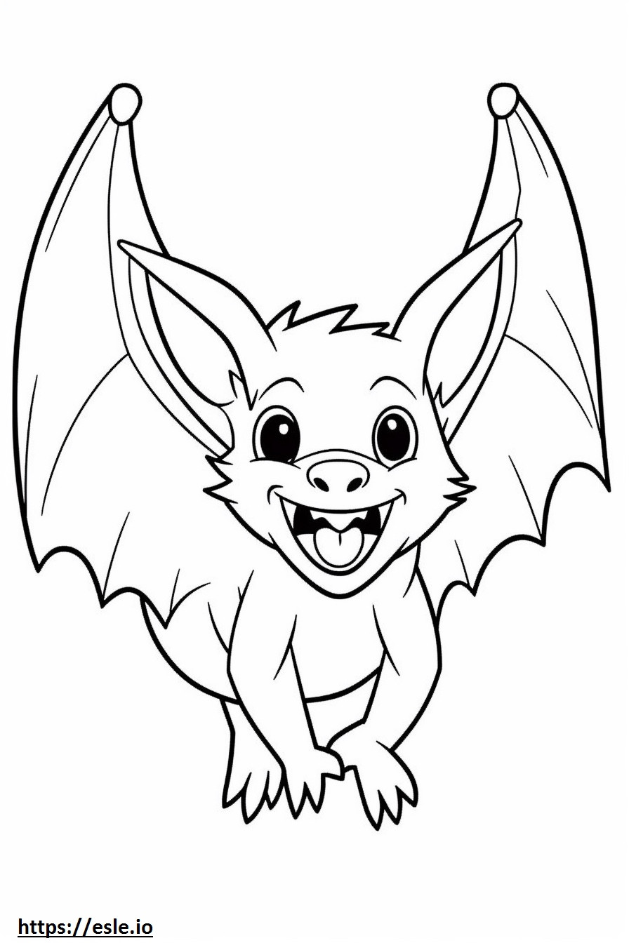 Morcego feliz para colorir