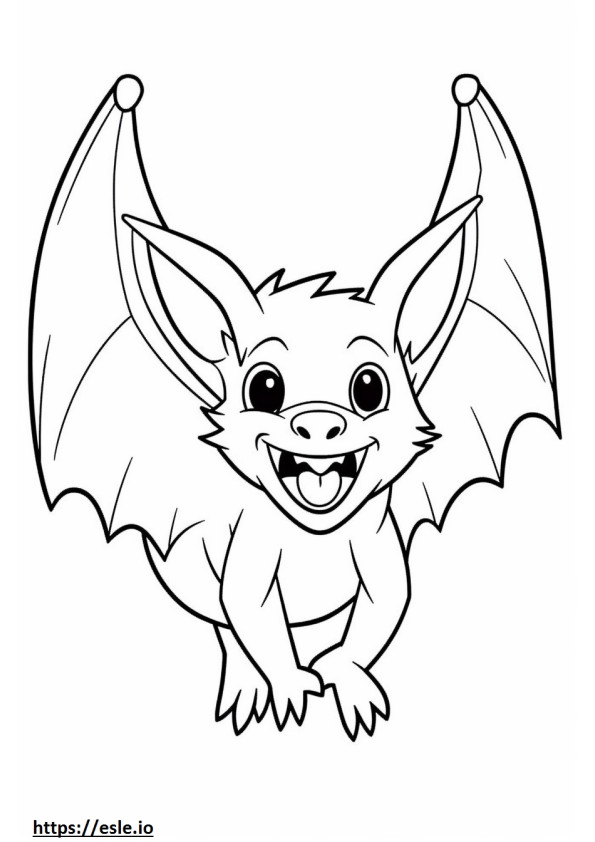 Bat happy coloring page