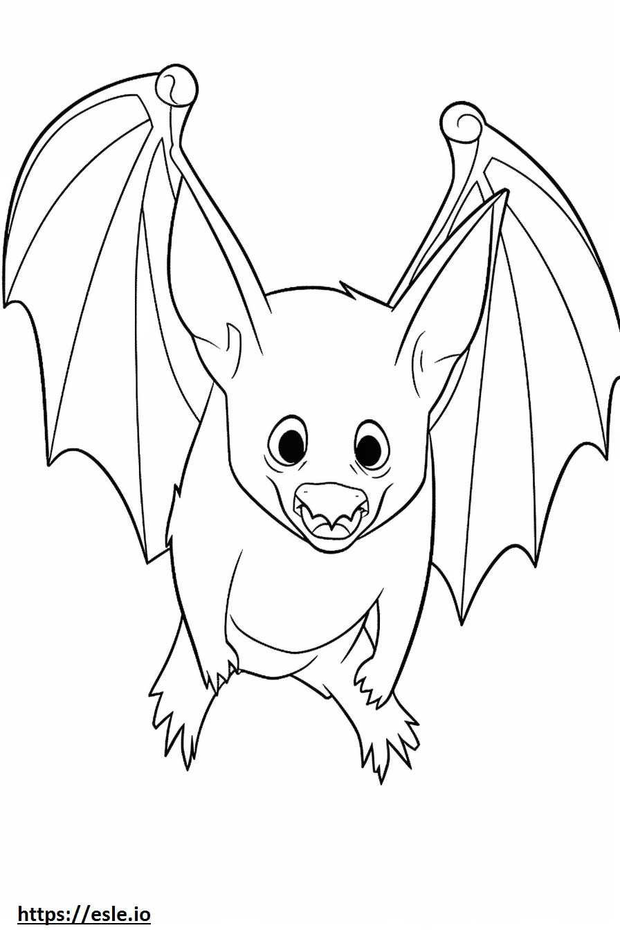Bat cute coloring page