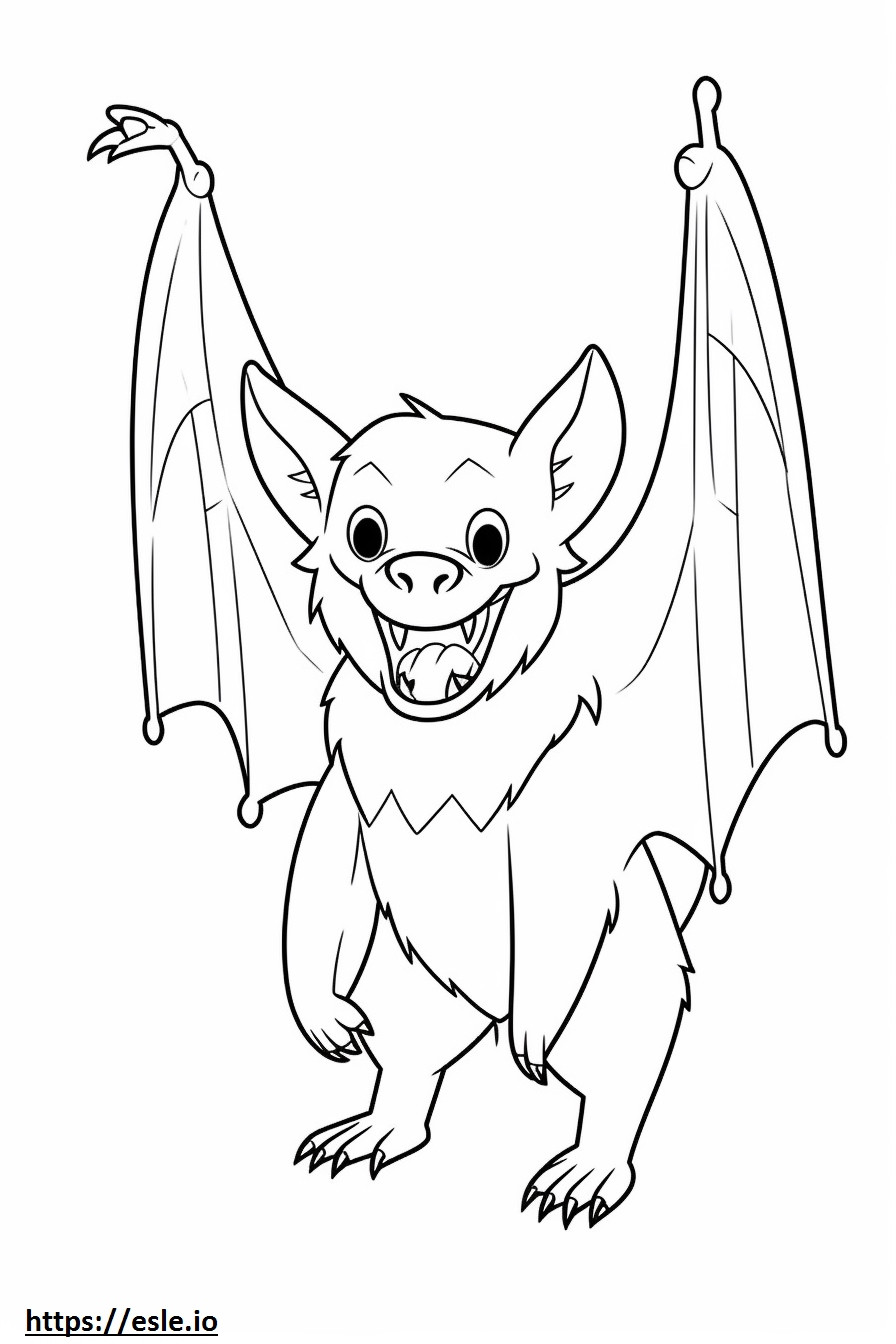 Bat happy coloring page