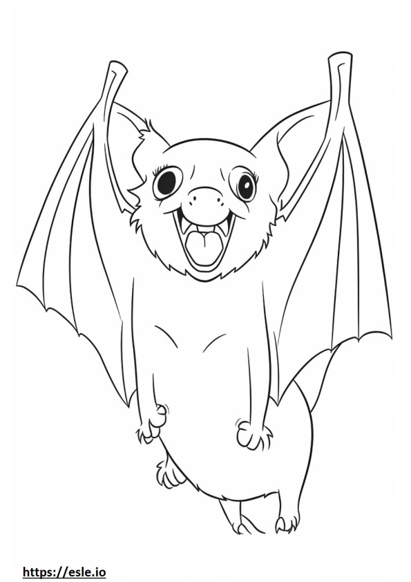 Pipistrello felice da colorare