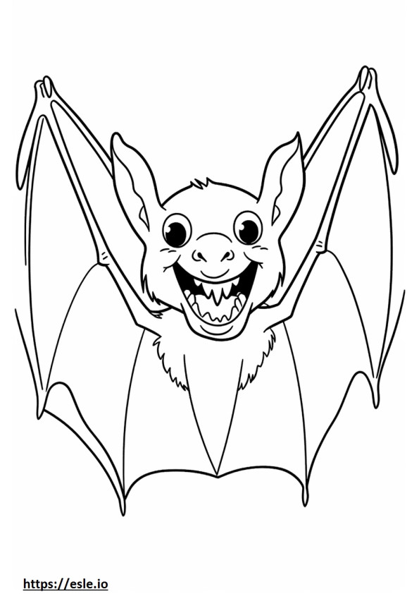 murciélago feliz para colorear e imprimir