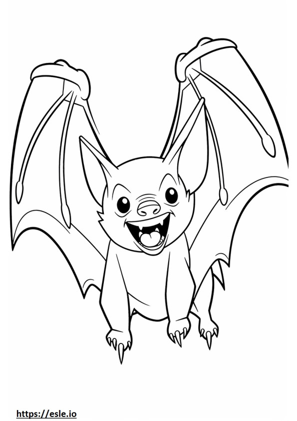 Pipistrello che gioca da colorare