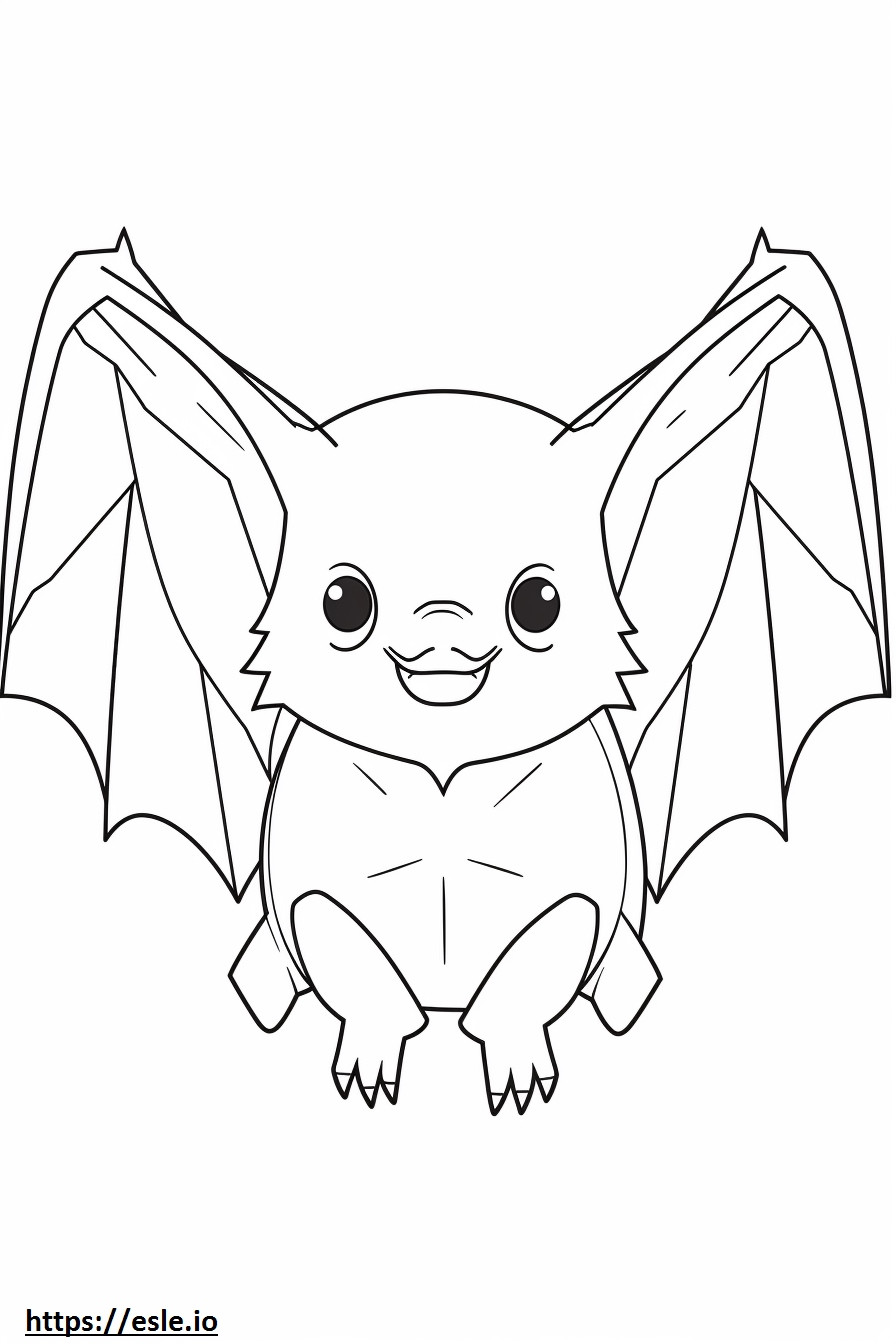 Morcego Kawaii para colorir