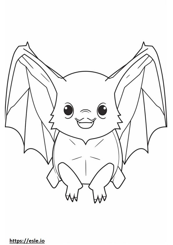 Morcego Kawaii para colorir
