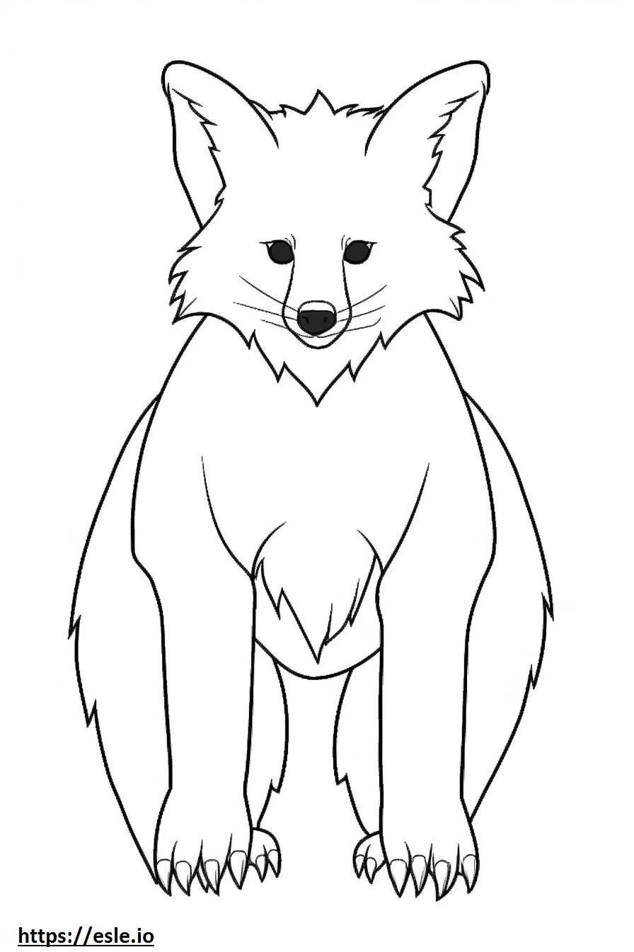 Bat-Eared Fox, volledig lichaam kleurplaat kleurplaat
