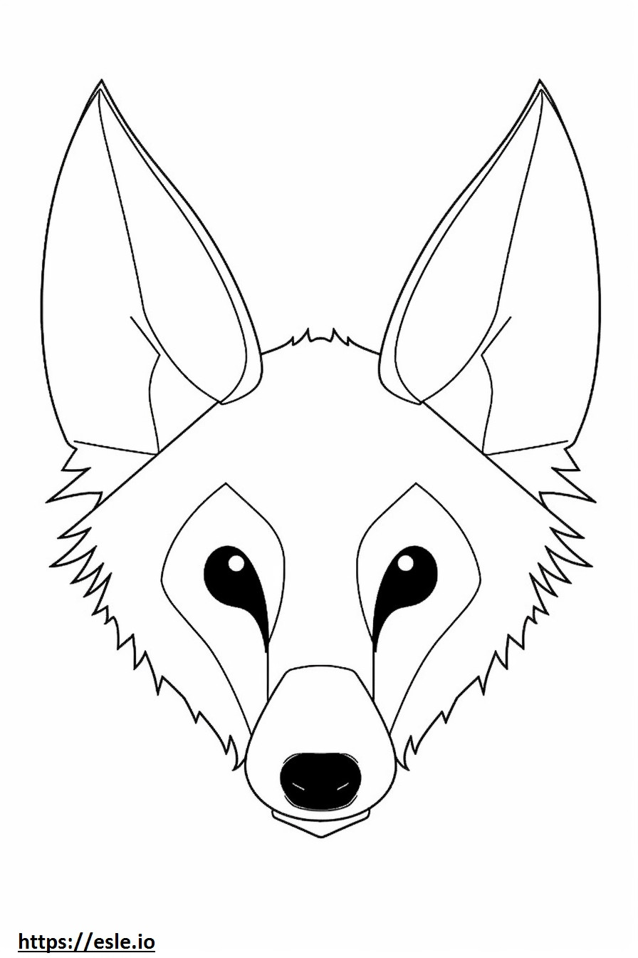 Coloriage Visage de renard à oreilles de chauve-souris à imprimer