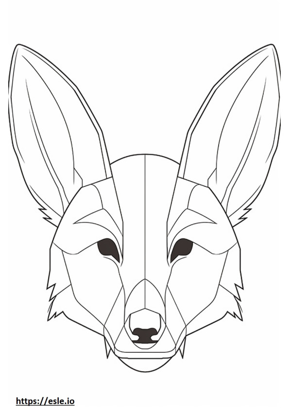 Bat-Eared Fox face coloring page