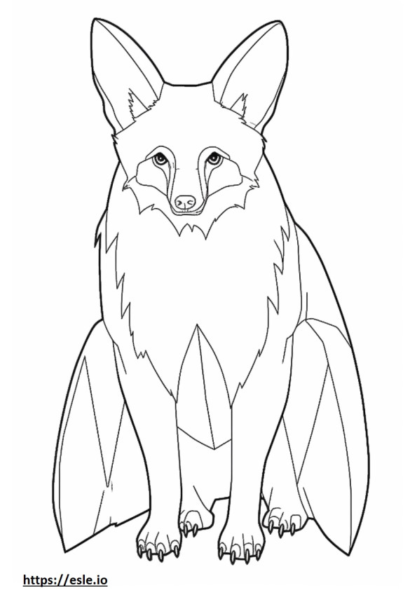 Bat-Eared Fox full body coloring page