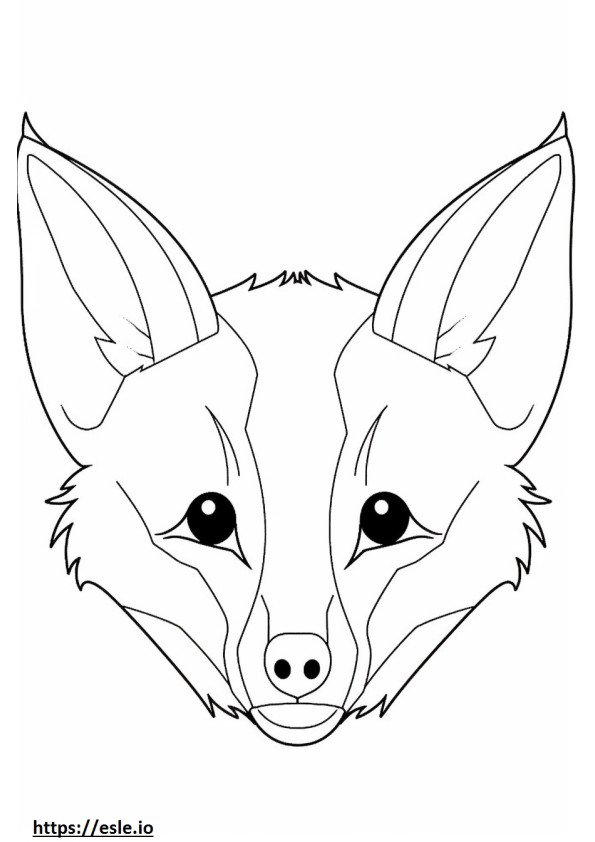 Gezicht van de Bat-Eared Fox kleurplaat
