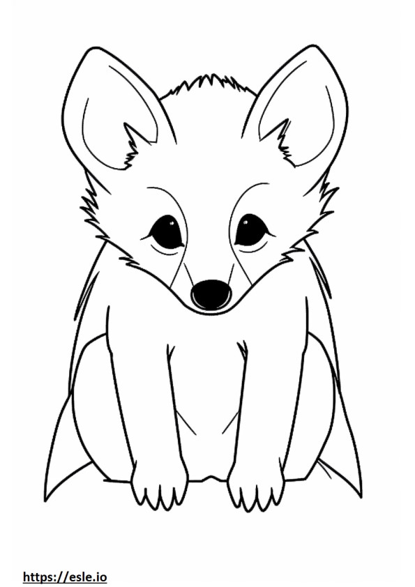 Coloriage Bébé renard à oreilles de chauve-souris à imprimer