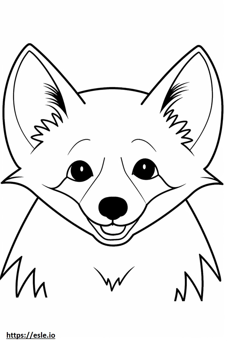 Coloriage Emoji sourire de renard à oreilles de chauve-souris à imprimer