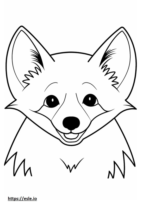 Bat-Eared Fox smile emoji coloring page