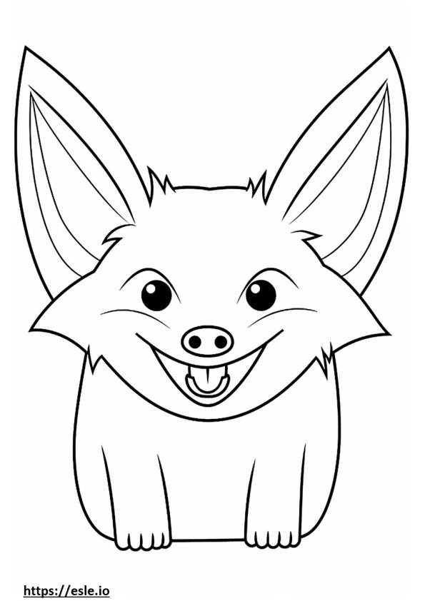 Bat-Eared Fox-glimlachemoji kleurplaat