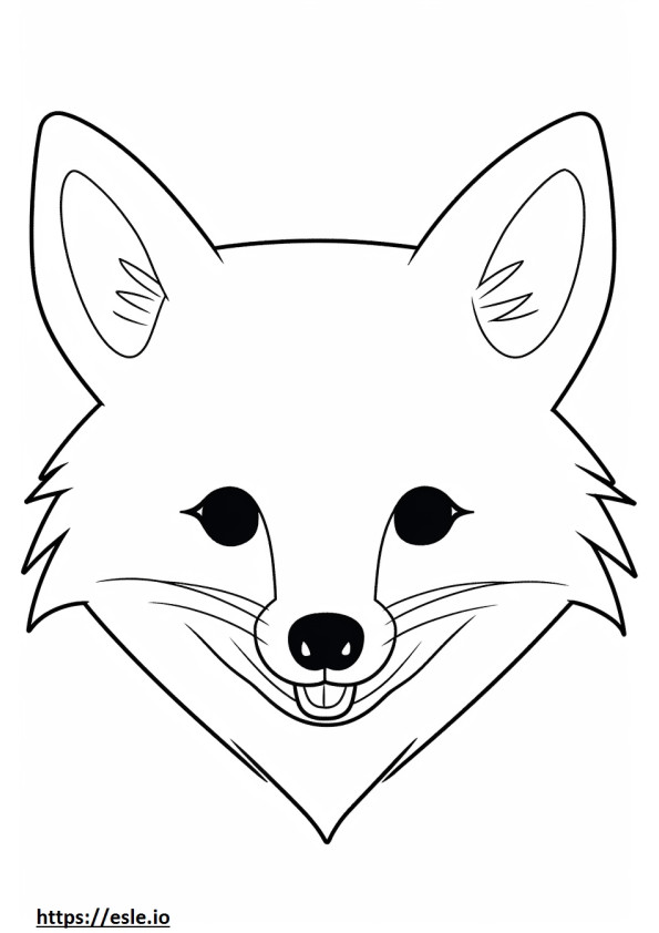 Emoji de sorriso de raposa orelhuda para colorir