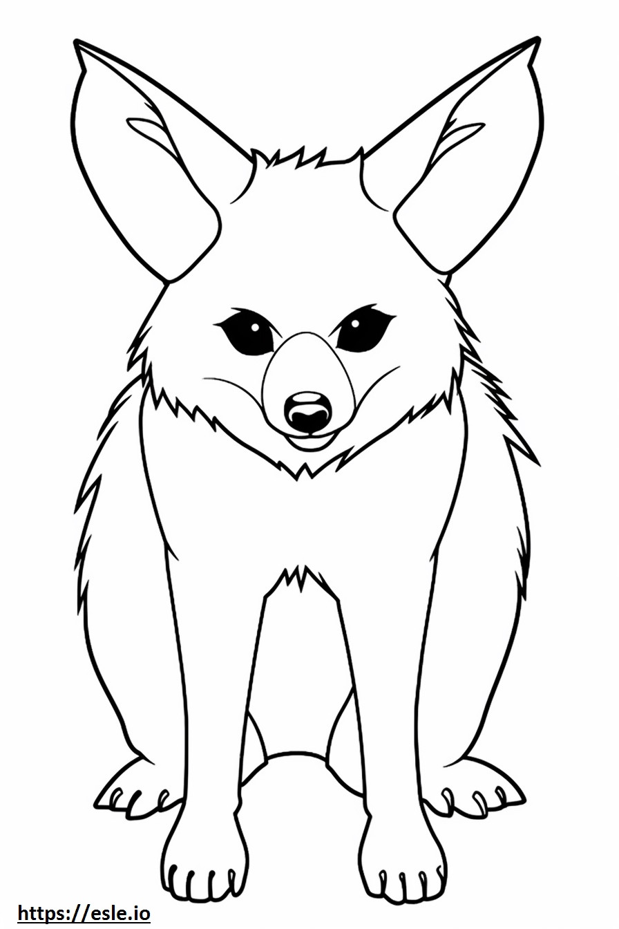 Bat-Eared Fox cute coloring page