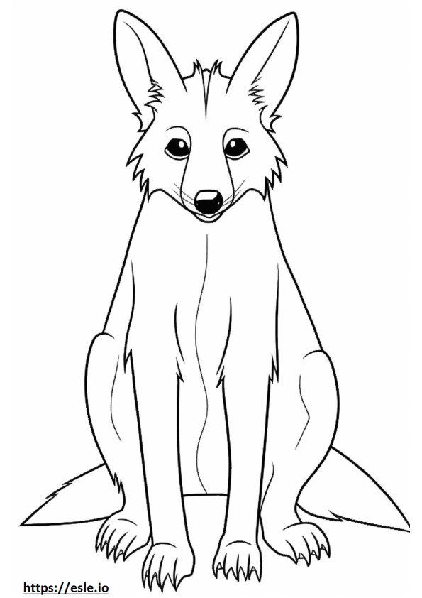 Coloriage Caricature de renard à oreilles de chauve-souris à imprimer
