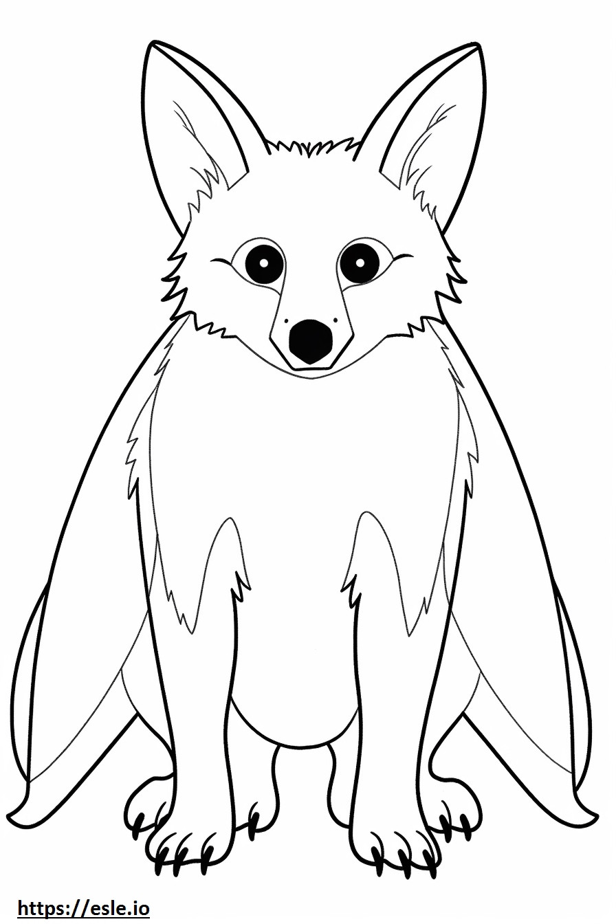 Desen animat cu vulpe cu urechi de liliac de colorat